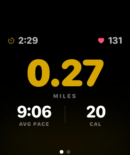 RunMatch Apple Watch app recording pace, distance and heart rate
